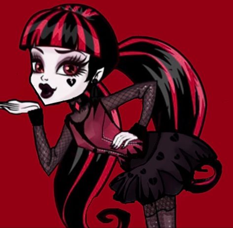 Monster High Shadow Ghouls, Red Draculaura, Monster H, Monster High Pictures, Emo Pfp, Moster High, Monster High Art, Monster High Characters, High Art