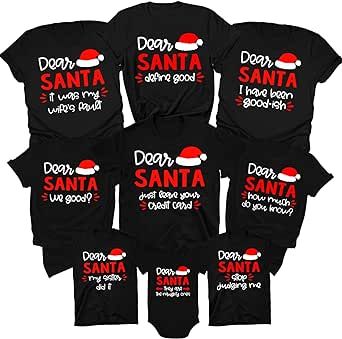 Matching Family Christmas Dear Santa Hat Shirts, Cousins Crew T-Shirts Matching Xmas Holiday Vacation Photoshoot Outfits Multicolor Matching Family Holiday Pajamas, Vacation Photoshoot, Christmas Dear, Family Holiday Pajamas, Matching Family Christmas Shirts, Funny Pajamas, Holiday Photoshoot, Christmas Tee Shirts, Christmas Pjs