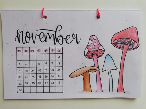 Diy November Calendar, November Calendar Ideas, Calendar Drawing Ideas, Calendar Doodles, August Calendar, November Calendar, Bullet Journal Ideas Templates, Bullet Journal Cover Ideas, Diy Calendar