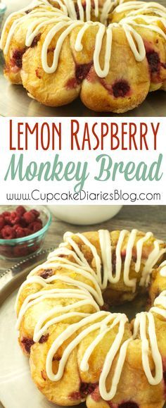 Lemon Raspberry Monkey Bread - A sweet and citrusy bread for breakfast or brunch Monkey Bread Variations, Monkey Bread Cupcakes, Money Bread, Easy Monkey Bread Recipe, Monkey Breads, Loaf Breads, Bread For Breakfast, Easy Monkey Bread, Frozen Dinner Rolls