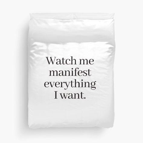 Get my art printed on awesome products. Support me at Redbubble #RBandME: https://www.redbubble.com/i/duvet-cover/Watch-me-manifest-everything-I-want-by-SAVAGEwav/99229187.RCGFH?asc=u Buy Watch, College Dorm Bedding, Duvet Cover Design, Dorm Bedding, Duvet Insert, Duvet Cover, I Want, Duvet Covers, Duvet