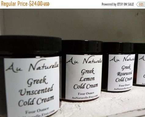 On Sale Greek Cold Cream  - Four Ounces  -  Brown Apothecary Jar - Rose Geranium -  Normal To Dry Skin Types  -  Organic  -   All Natural Victorian Recipes, Skin Cream Anti Aging, Skincare Sale, Cold Cream, All Natural Skin Care, Organic Olive Oil, Essential Oil Scents, Rose Essential Oil, Sensitive Skin Care