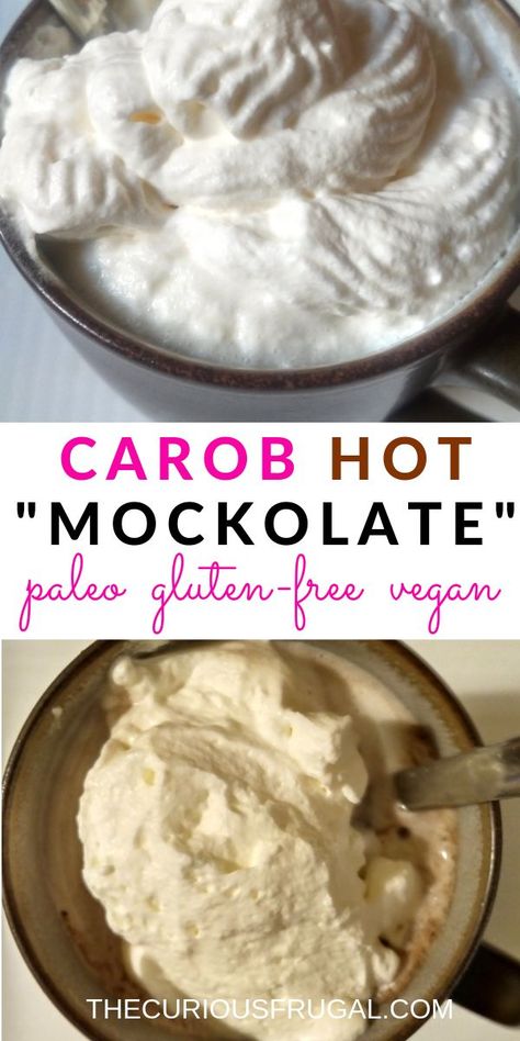 Any Friends fans out there?  This healthy, paleo, gluten-free carob hot mockolate drink is a delicious alternative to hot chocolate for a fall or winter drink.  It's vegan, easy to make, and caffeine-free!  #healthysnacks #healthydrinks #caffeinefree #hotchocolate #paleodrinks #coconutwhippedcream #friends | hot carob drink Spaghetti With Cherry Tomatoes, High Calorie Diet, Paleo Drinks, Eating Less, Winter Drink, Low Histamine, Cake Vegan, Healthy Food Delivery, Paleo Vegan