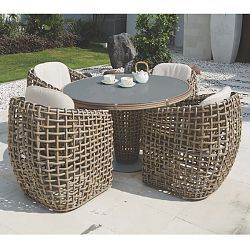 Dynasty Dining Table and Chair Collection Modern Outdoor Dining, Outdoor Patio Designs, Round Dining Set, Luxury Outdoor Furniture, Outdoor Dining Spaces, Skyline Design, Patio Garden Design, Dining Armchair, Backyard Patio Designs