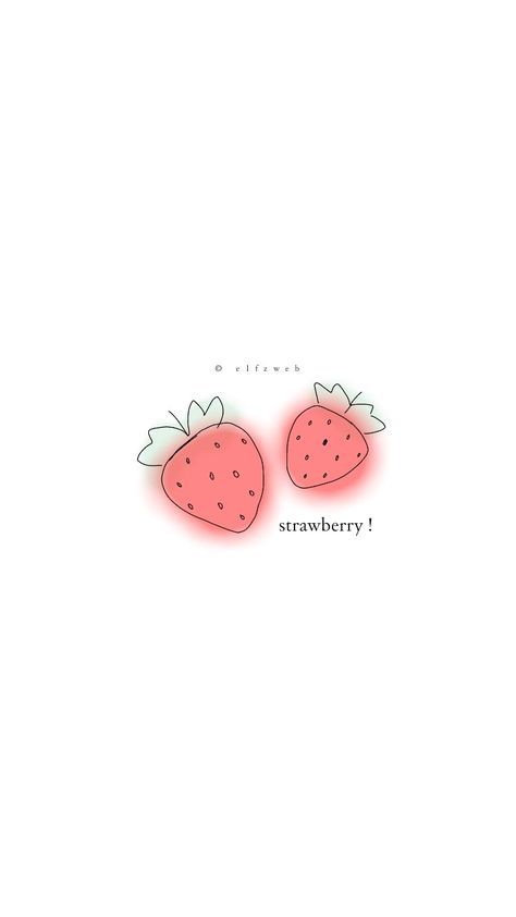 Strawberry Lockscreen Aesthetic, Strawberry Aesthetic Wallpaper Iphone, Strawberry Desktop Wallpaper, Desktop Wallpaper Iphone, Strawberry Kawaii, Cute Wallpaper Iphone, Wallpers Pink, White Wallpaper For Iphone, Cute Desktop