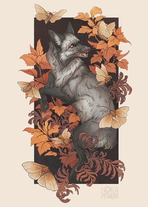 Fox Art Cute, Nora Potwora, Cute Fox Art, Canine Art, Fox Art, Wolf Art, Arte Fantasy, The Fox, Tshirt Design