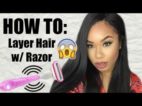 Cut Layers At Home, Layers At Home, Razor Cut Hair, Cut Your Own Hair, Feathered Hair Cut, Razored Haircuts, Cut Layers, Eva Nyc, How To Cut Your Own Hair