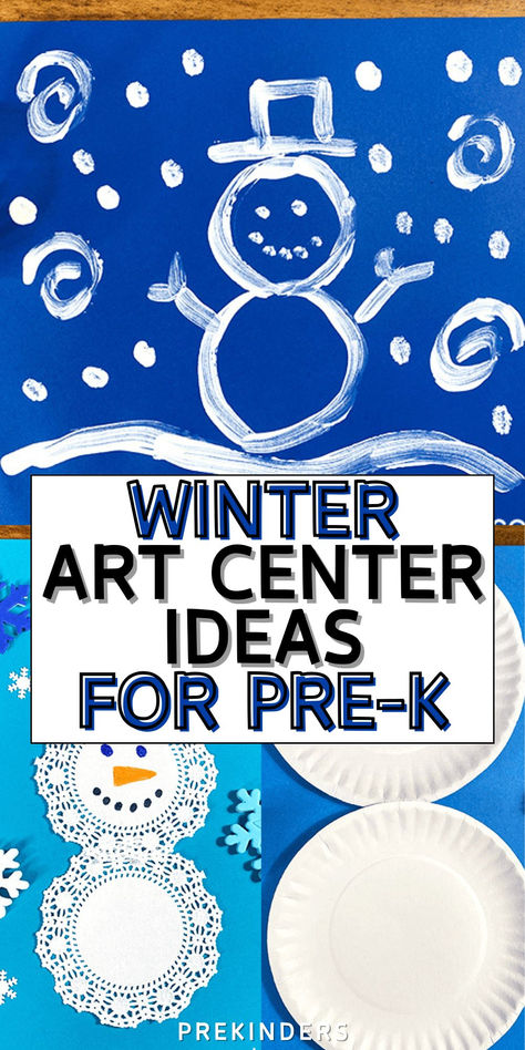 winter art center ideas, art ideas for Preschool , teaching ideas for preschool, open ended art Winter Art Center Preschool, Winter Art Kindergarten Easy, Preschool Winter Process Art, January Boards For Preschool, Pre K Winter Art, Winter Art For Preschoolers, Christmas Art For Preschool, Winter Centers Preschool, Winter Art Kindergarten