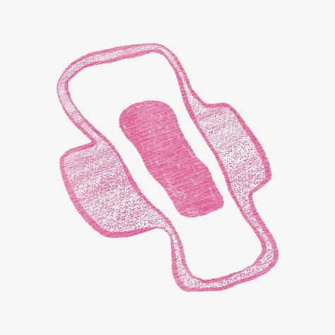 Sanitary pad, women's health doodle psd | premium image by rawpixel.com / Techi Sanitary Pad Illustration, Period Doodles, Tampons Aesthetic, Graphic Medicine, Period Party, Sanitary Towels, Funny Vinyl Decals, Period Pads, Panty Liner