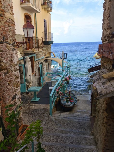 Italy - Italia - A boat was docked in a tiny Calabrian... Italy Villages, Italy Villa, Calabria Italy, Vacation Locations, Around The World In 80 Days, I Am God, Be Still And Know, Southern Italy, Italian Summer