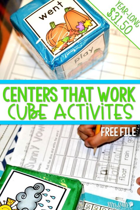 Esl Centers Activities, Cube Activities, Kindergarten Stations, Preschool Steam, Kindergarten Goals, Kinder Centers, Numeracy Activities, Ela Centers, Sight Word Cards