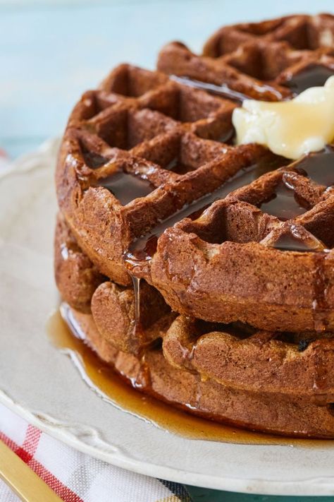 Gingerbread Waffles Recipe, Buttermilk Waffle, Mini Waffle Recipe, Gingerbread Waffles, Waffle Iron Recipes, Buttermilk Waffles, Bigger Bolder Baking, Baking Cookbooks, Baking Stuff