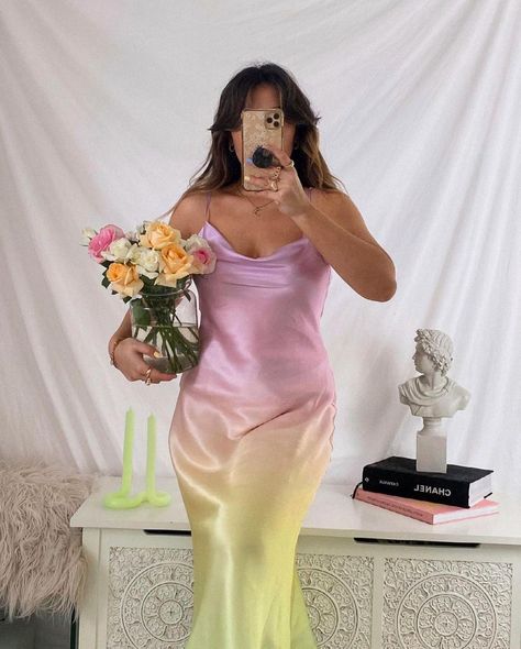 @oliviarubin shared a photo on Instagram: “Ombré silk slip 💐〰️🔮 @thekittyluxe #OliviaRubin” • Mar 19, 2021 at 7:45pm UTC Ombre Satin Dress, Ombre Dress, Silk Slip, Casablanca, Gradient Color, Fancy Dresses, Satin Dresses, Silk Dress, Flower Prints