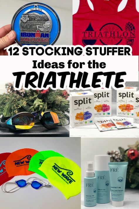 Are you shopping this holiday season for someone who loves participating in triathlons? Check out these 12 Stocking Stuffer Ideas for the Triathlete for some great gift ideas! Ironman Triathlon Training, Gifts For Triathletes, Weight Lifters, Hanging Belly, Running Group, Race Medal, Fitness Gift, Stocking Stuffer Ideas, Running Apparel