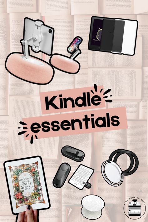 Kindle essentials Kindle Bookstagram Ideas, Stuff Your Kindle Day 2024, Kindle Name Ideas, Kindle Cover Aesthetic, Kindle Scribe Aesthetic, Kindle Decoration Ideas, Kindle Setup, Decorate Kindle, Kindle Essentials