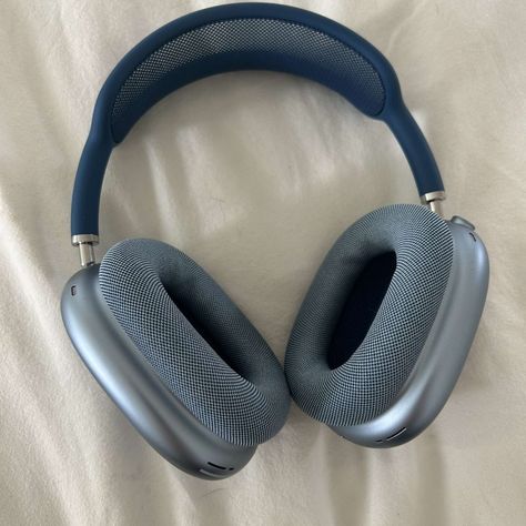 Blue Headphones. Brand New. Air Max Pro Headphones, Blue Apple Products, Blue Airpod Max Aesthetic, Airpod Max Aesthetic, Airpod Maxes, Blue Headphones, Small Headphones, Max Headphones, Blue Air Max