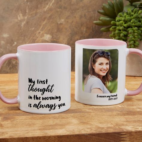 First Thought In The Morning, Personalized Photo Mugs, Photo On Mug, Photo Coffee, Bar Set Up, Personalized Gifts For Dad, Personalized Coffee Mugs, Personalized Photo Gifts, Always You