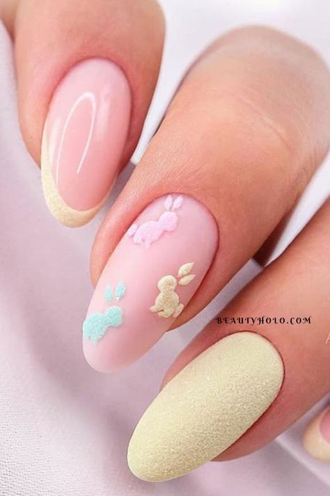 Gel Nails Pastel, Pastel Easter Nails, Easter Nails Designs, Gel Nails Spring, Easter Nails Easy, Nail Art Designs 2023, Spring Nails Art, Easter Nail Art Designs, Spring Break Nails