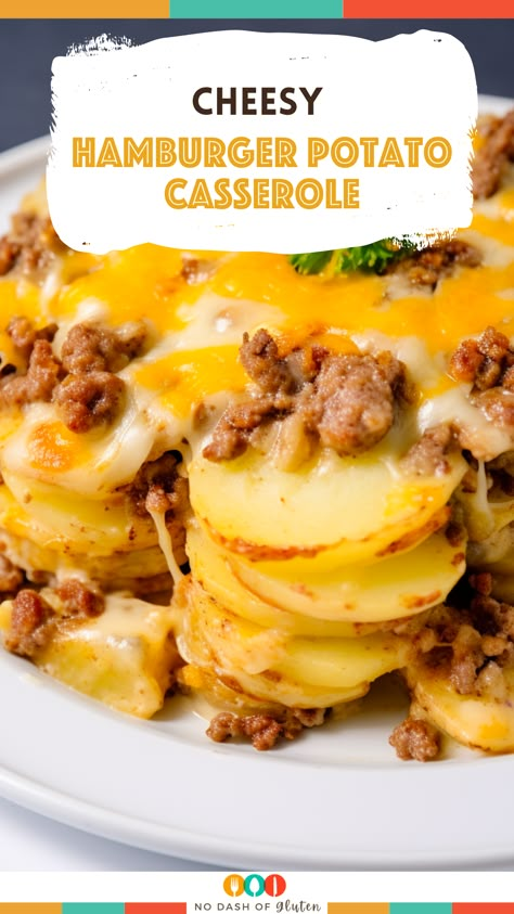 Hamburger Potato Casserole, Hamburger And Potatoes, Hamburger Casseroles Recipes, Meat Casserole, Ground Beef And Potatoes, Hamburger Casserole, Cheddar Cheese Soup, Potatoe Casserole Recipes, Beef And Potatoes