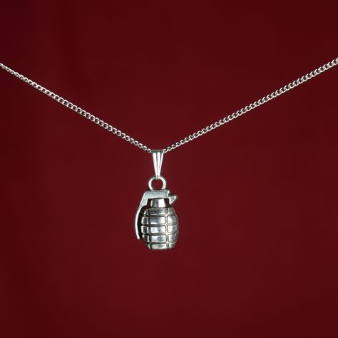 "These handmade Baku necklaces with small/big grenade charms are perfect for any Bakugo fan, cosplayer, or Anime enthusiast! Length Charm: 1/2cm  Material: Sterling Silver, Stainless Steel (18k gold plated), Leather Cord and Iron (Color: Gold, Silver, Bronze, Gunmetal) Pictures are taken with \"Short\"(45cm / 17,7 inch) length necklace chains Length Necklace chains:  Choker/ 35cm/ 13,8 inch Short/ 45cm / 17,7 inch  (Leather Cord Lengths) Mid / 55cm / 21,6 inch (Sterling Silver Length) Long / 65cm / 25,6 inch Custom length options are available! ♦️colors might be different due to light and angle♦️ Prio German shipping/Tracked shipping everywhere else Free Shipping on orders over 35€ worldwide with code \"ISHIPIT35\"!" Bakugo Earrings, Bakugo Clothes, Chocker Neckless, Hero Accessories, Bakugo Katsuki, Anime Jewelry, Anime Inspired Outfits, Anime Accessories, Length Necklace