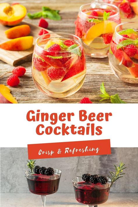 These 25 ginger beer cocktails will give you a refreshing edge over your regular go-to drinks! Ginger Beer Drinks Cocktails, Drinks With Ginger Beer, Cocktails With Ginger Beer, Ginger Beer Cocktail Recipes, Beer Punch, Ginger Ale Drinks, Ginger Beer Drinks, Low Calorie Alcoholic Drinks, Ginger Ale Cocktail