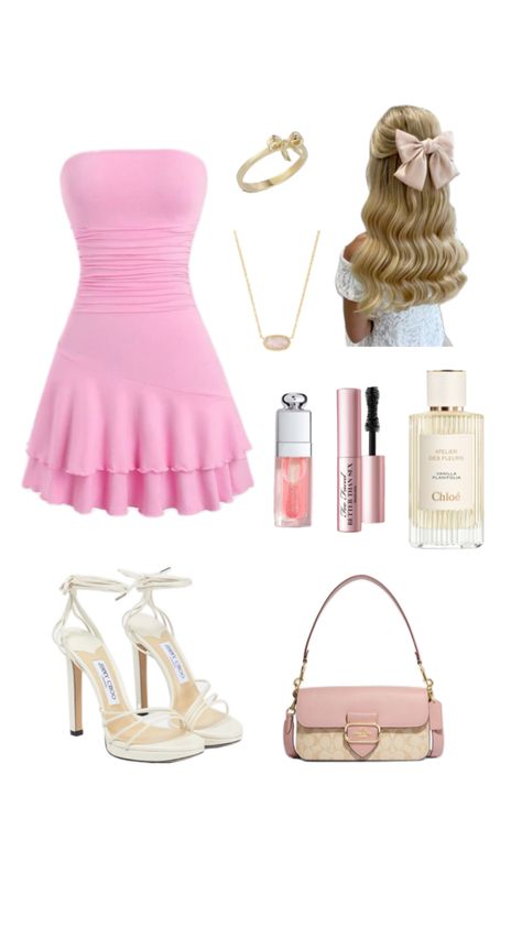 Light Pink Outfit Aesthetic, Sabrina Carpenter Concert Outfits Pink, Short And Sweet Sabrina Carpenter Outfit, Sabrina Carpenter Outfits Short N Sweet Concert, Sabrina Carpenter Short N Sweet Outfits, Sabrina Carpenter Pink Dress, Pink Outfits Aesthetic, 8th Grade Formal Dresses, Sabrina Carpenter Outfits