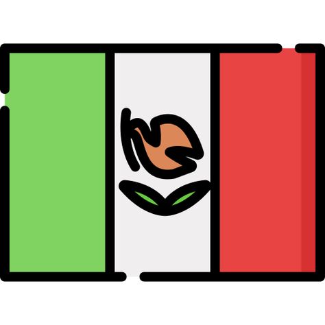 Mexico Flag Drawing, Flag Drawing, Learning Spanish Vocabulary, Mexico Flag, Mexican Flags, Flag Icon, Flat Icon, Learning Spanish, Designs To Draw