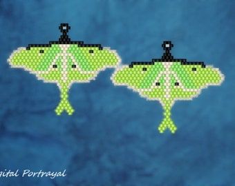 Beaded Brick Stitch, Stitch Witchery, Diy Jewelry Display, Miyuki Delica Beads, Brick Stitch Earrings, Brick Stitch Pattern, Row By Row, Seed Bead Patterns, Luna Moth