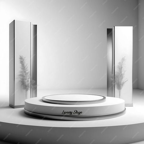 Premium PSD | Luxury floral podium stand white pedestal platform stage on floral gate studio for celebrate wedding Round Platform Stage, White Pedestal, Wedding Stage, Iconic Photos, Mockup, Gate, Celebrities, Floral, White