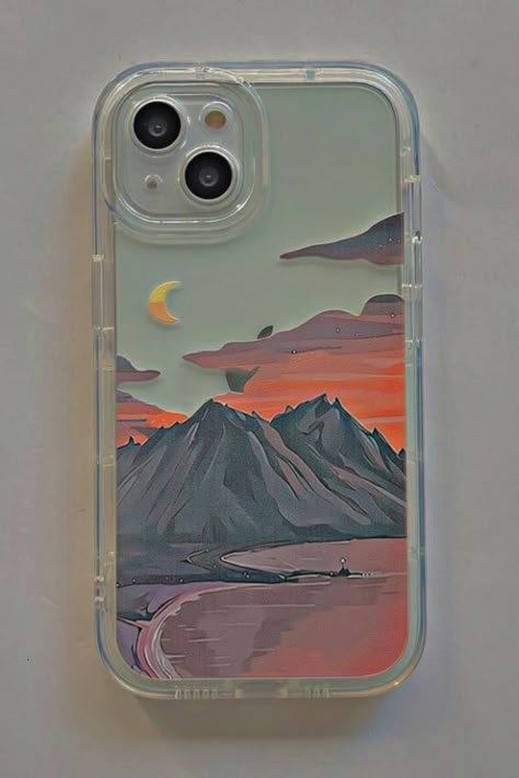 Phonecase Ideas Aesthetic, Custom Phone Cases Ideas, Anime Phone Cases, Clear Phone Case Design, Artsy Phone Cases, Anime Landscape, Cute Iphone Cases, Phone Case Diy Paint, Diy Phone Case Design