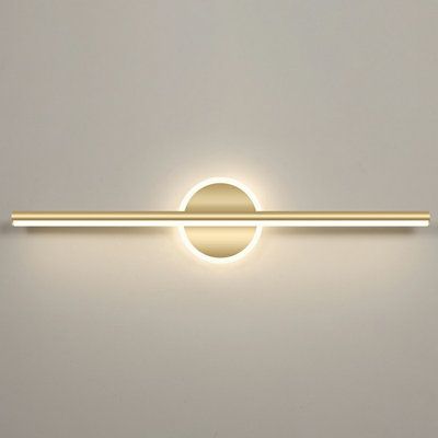 Aluminum LED Linear Vanity Light Gold Wall Light Indoor Lighting for Bathroom Mirror Bedside, 23.5",Warm Light, Round | Wrought Studio™ Ellycia LED Bath Bar in Yellow | 5 H x 23.5 W x 2.3 D in | Wayfair Linear Vanity Light, Lighting For Bathroom, Mirror Bedside, Gold Wall Lights, Modern Bathroom Vanity Lighting, Vanity Light Bar, Wooden Shades, Light Fixtures Bathroom Vanity, Led Vanity Lights