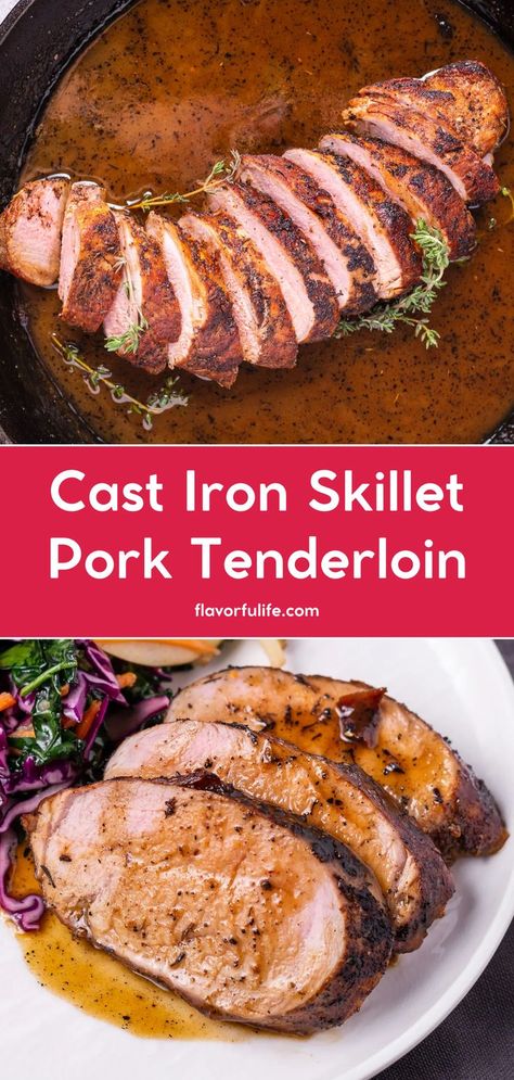 Cook pork tenderloin in a cast iron skillet for the best pork tenderloin that’s easy and delicious. Learn how to cook pork tenderloin using this easy pork tenderloin method, perfect for weeknight dinners. This family favorite recipe features a sweet and savory glaze, making it one of the best pork dinner recipes. Enjoy this pan seared pork tenderloin! Pan Seared Pork Tenderloin, Best Pork Tenderloin, Best Pork Tenderloin Recipe, Easy Pork Tenderloin, Mustard Pork Tenderloin, Pork Recipes For Dinner, Pork Tenderloin Recipe, Maple Mustard, Tenderloin Recipe