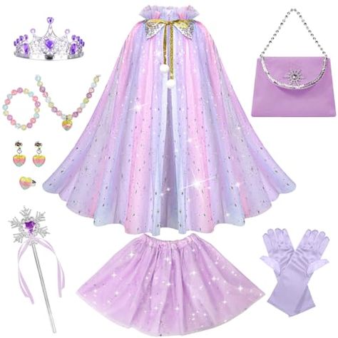 Toddler Cape, Princess Cape, Purple Cape, Toddler Princess Dress, Dress Up Clothes, Cape Set, Princess Wands, Pink Cape, Real Princess