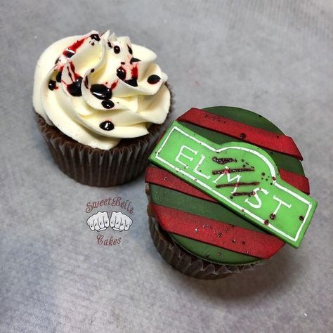 Freddy Krueger Party Ideas, Freddy Krueger Cupcakes, Freddy Krueger Cake, Cafe Shop Ideas, Spooky Baking, Food Bus, Queens Birthday Cake, 31 Birthday, Horror Cake