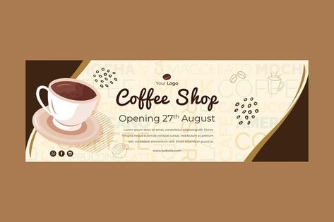 Coffee Background Design, Vouchers Design, Cafe Banner, Coffee Shop Business Card, Google Banner Ads, Shop Banner Design, Google Banner, Branding Guide, Nitro Coffee