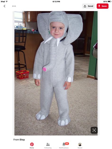 Toddler Elephant Costume, Baby Elephant Costume, Ant Costume, Jungle Book Costumes, Dumbo Costume, Animal Costumes For Kids, Elephant Costume, Diy Elephant, Elephant Costumes