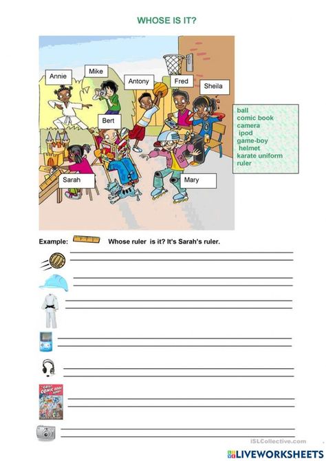 Story Elements Worksheet, Solar System Worksheets, Possessive Adjectives, English Worksheets For Kindergarten, 1st Grade Worksheets, English Activities, School Worksheets, Animal Farm, Esl Worksheets