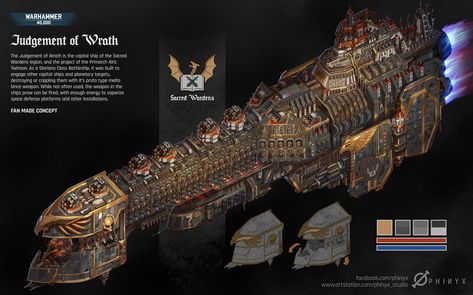 ArtStation - Judgement of Wrath Battle Fleet, Battlefleet Gothic, Space Ships Concept, Space Ship Concept Art, Starship Concept, Capital Ship, Starship Design, Military Armor, Sci Fi Ships