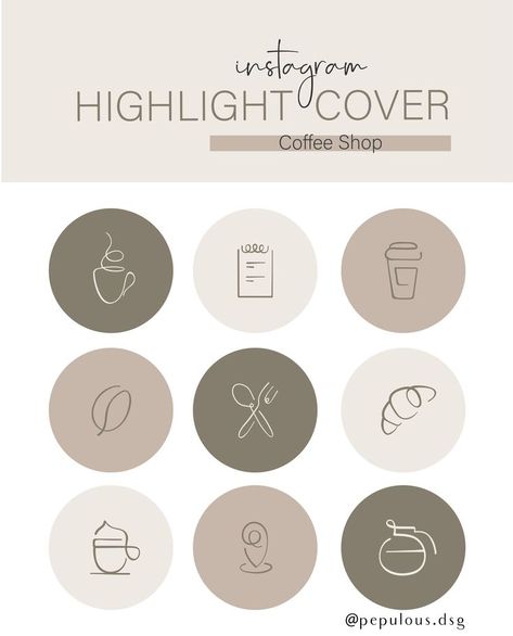 Cafe Instagram Highlight Covers, Coffee Shop Instagram Highlight Cover, Cafe Icon Instagram Highlight, Coffee Shop Highlight Cover, Coffee Highlights Instagram, Coffee Icon Logo, Coffee Shop Logo Ideas, Coffee Highlights, Illustrator People