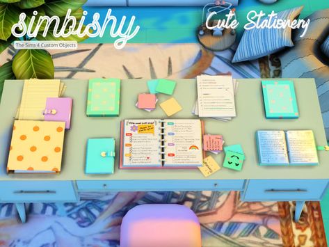 The Sims Resource - Cute Stationery Set The Sims 4 Pack, Los Sims 4 Mods, Lotes The Sims 4, San Myshuno, Sims Packs, The Sims 4 Pc, Sims 4 Clutter, Ac New Leaf, The Sims 4 Packs