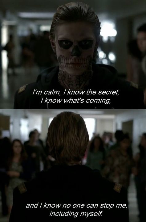 American Horror Story American Horror Story Wallpaper, Ahs Quotes, Ahs Tate, American Horror Story Memes, American Horror Story Quotes, Emma Evans, American Horror Movie, Horror Quotes, Evan Peters American Horror Story