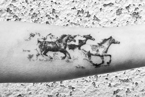 horse tattoo Horse Tattoo Watercolor, Running Horse Tattoo Design, Horse Tattoo Quotes, Horse Shoulder Tattoo, Horse Spirit Tattoo, Horse And Rider Tattoo, Horse Rearing Tattoo, Galloping Horse Tattoo, Spirit Tattoos Horse