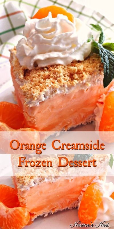 Buttery crumb crust and topping with an Orange Sherbet and Vanilla Ice cream Creamsicle filling. Tastes just like those delicious Creamsicle bars you used to buy from the Ice Cream Man...only all grown up! Creamsicle Bars, Frozen Things, Crumb Crust, Ice Cream Man, Frozen Dessert Recipe, Cream Cakes, Cold Desserts, Orange Sherbet, Orange Creamsicle