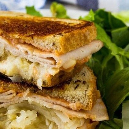 Griddled Rachel Sandwiches Recipe With Turkey, Rachel Sandwich, Cheese Game, Extra Sharp Cheddar, Deli Turkey, Small Microwave, Family Lunch, Sliced Turkey, Rye Bread