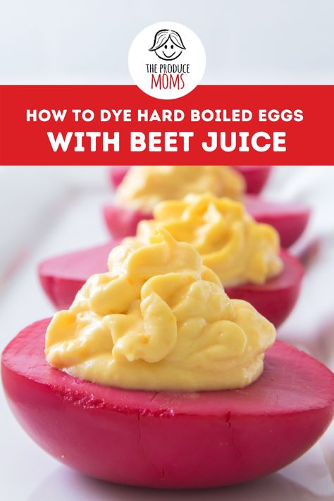 Learn how to dye hard boiled eggs naturally with beet juice! Make these beautiful eggs for your Easter Brunch or Dinner with this recipe from The Produce Moms! Healthy Easter Snacks, Easter Fun Food, Cooking Hard Boiled Eggs, Healthy Easter, Weaning Recipes, Beet Juice, Fitness Community, Easter Brunch, Hard Boiled