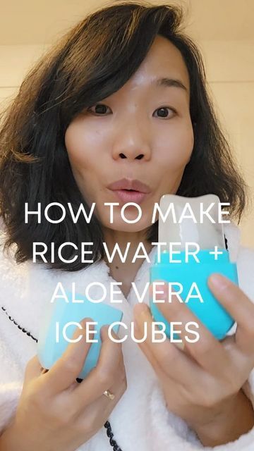 How To Make Aloe Vera Ice Cubes For Face, Rice Ice Cubes For Face, Rice Water Ice Cubes For Face, Ice Facial, Water Ice, Ice Roller, Water Mixes, Rice Water, Facial Exercises