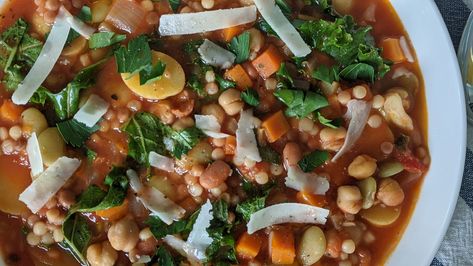 Blue Zone Three Bean Minestrone, Blue Zone Lentil Soup, Blue Zone Diet Plan Soup Recipes, Blue Zone Grocery List, Sardinian Soup, Sardinian Minestrone Soup, Blue Zone Soup, Zoe Recipes, Blue Zone Recipes