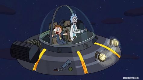 Rick And Morty Spaceship, Rick And Morty Space, Rick And Morty Wallpaper, Morty Wallpaper, Rick And Morty Image, Rick I Morty, Wallpaper Galaxy, Rick And Morty Poster, Warrior Cat Drawings