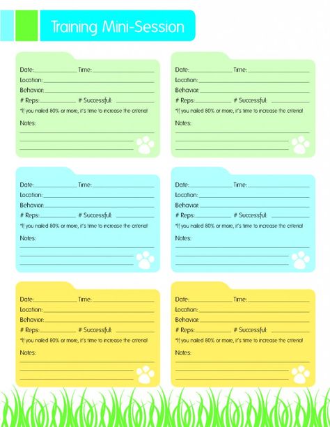 Dog training resource: Free Mini-Session Training Printable - Oh My Dog! Training Planner, Learning Template, Puppy Training Schedule, Puppy Pads Training, Service Dog Training, Easiest Dogs To Train, Training Schedule, Puppy Training Tips, Best Puppies