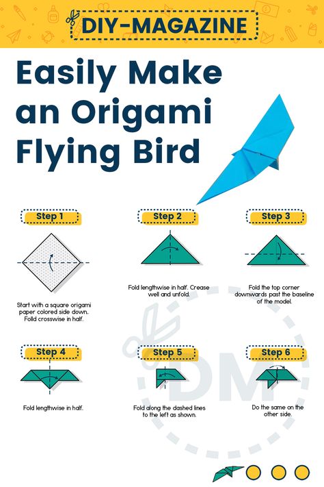 Origami Flying Bird, How Do Birds Fly, Origami Swallow, Cool Origami, Origami Bird, Paper Birds, Diy Magazine, Flying Bird, Birds Flying